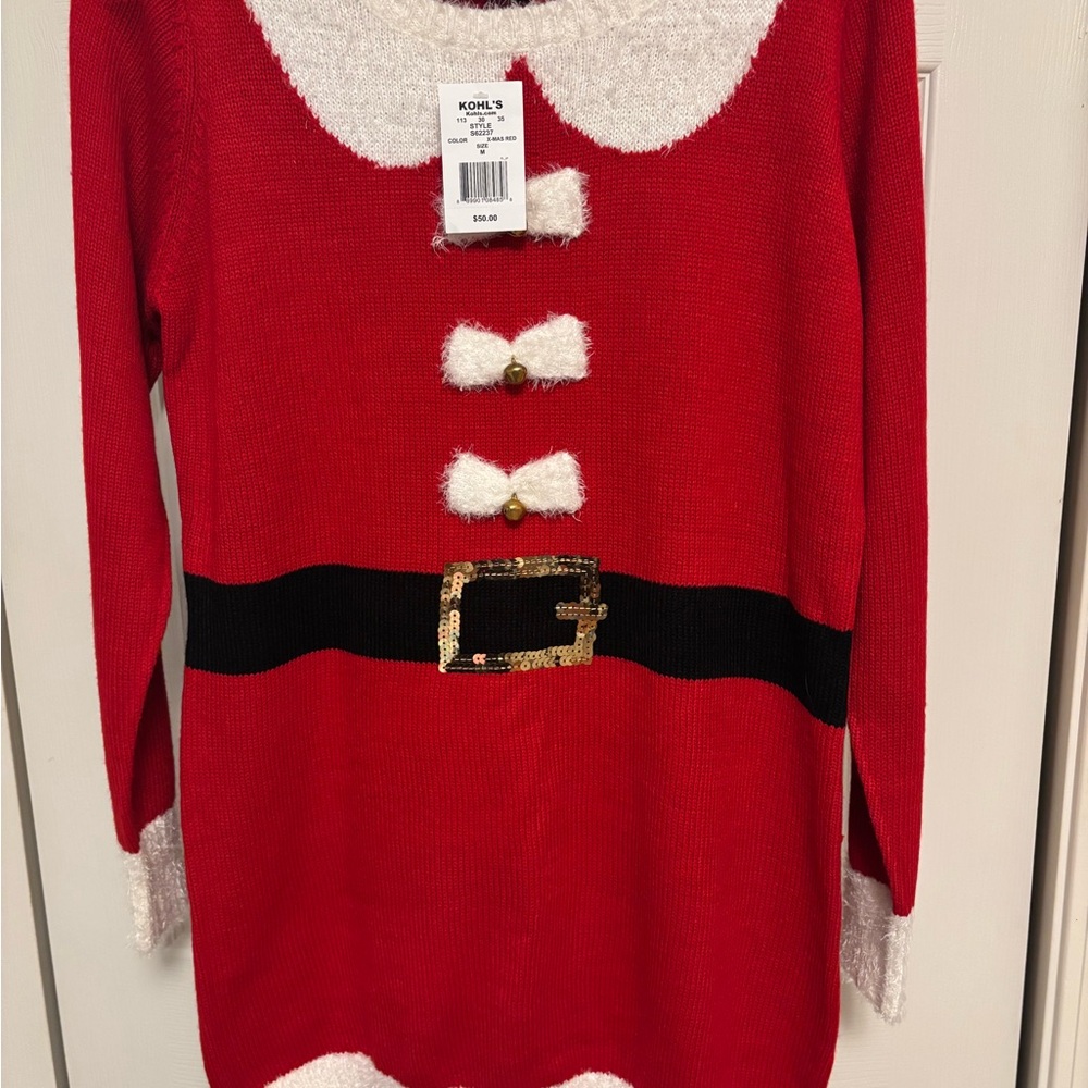 Kohl's Red and White Santa (Mrs. Claus) Collar Dress